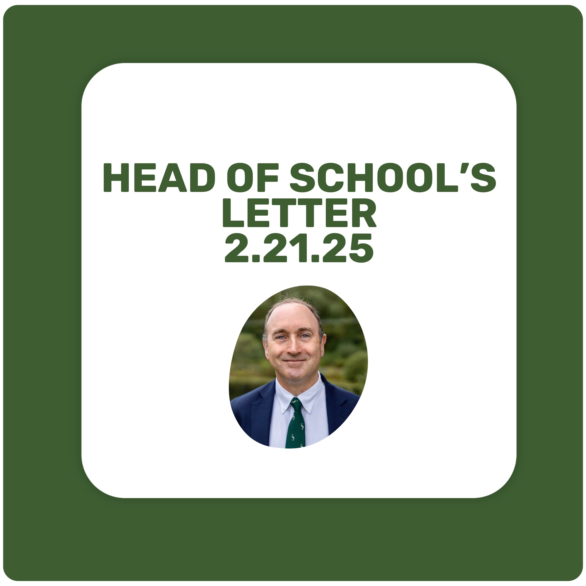 Head of School's Letter - February 21