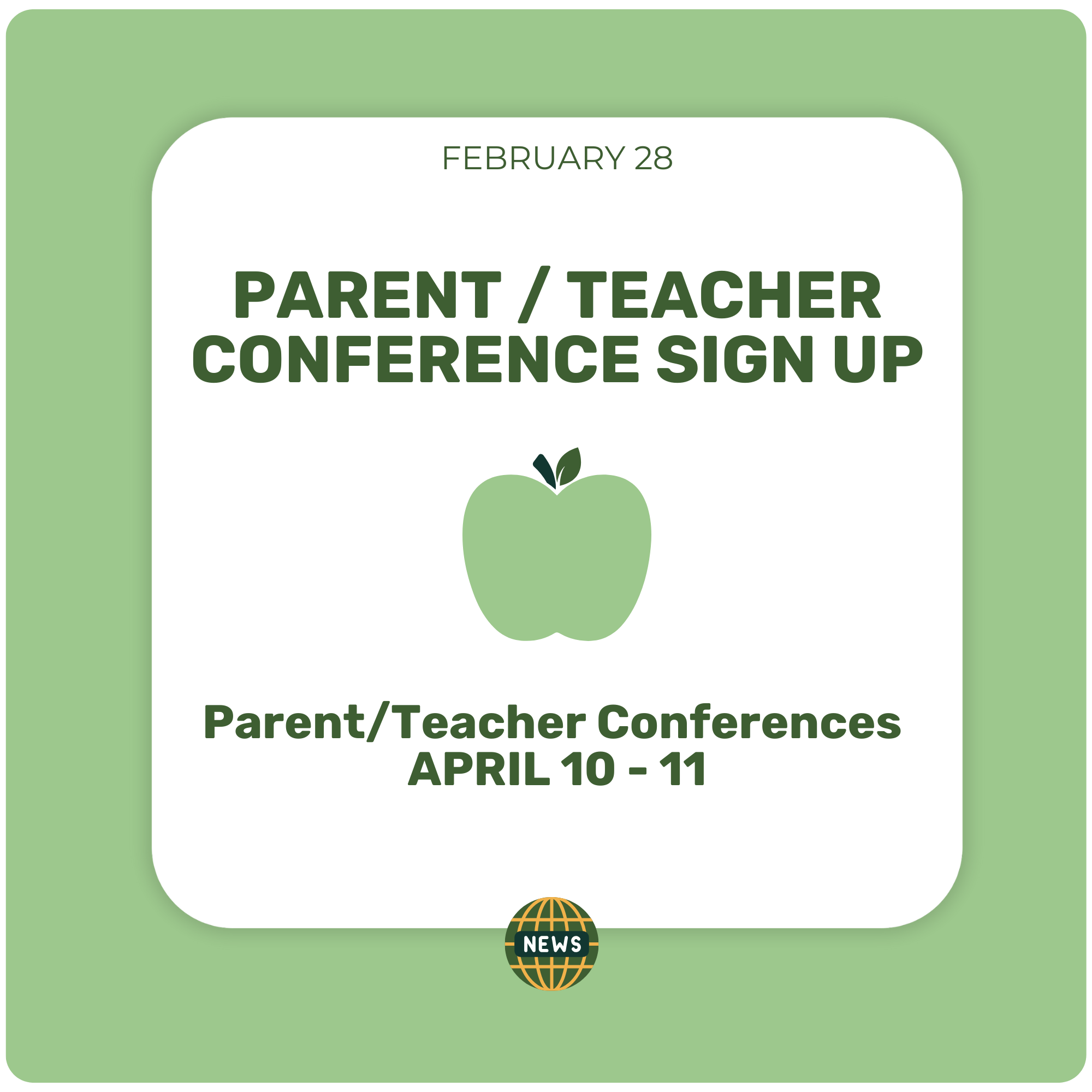 Parent/Teacher Conference Sign-up Opens soon