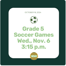 Grade 5 Soccer Games on November 6